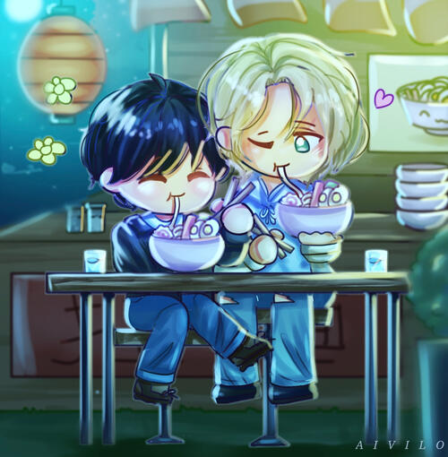 Chibi Couple with Background